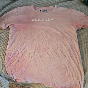 DUTCH LUV Pink Tie-Dye Graphic Tee